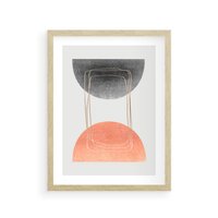 Plakat w ramie 40x50 - Sztuka Abstrakcji - minimalistyczny boho obraz, abstrakcyjny - rama drewno