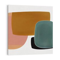 Obraz na płótnie 50x50 - Emocje w akwarelach - geometryczne dziwne kształty, turkusowy