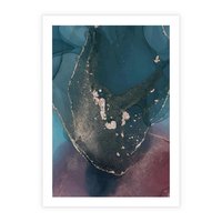 Plakat bez ramy 21x30 - Luksusowy Kontrast - marmur, granat i fiolet