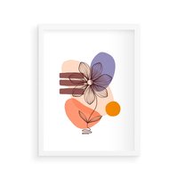 Plakat w ramie 40x50 - Migocące Odbicia Kwiatów - abstrakcyjna sztuka, plamy - rama biała