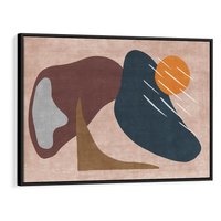 Obraz w ramie 100x70 - Opowieść szepczących pędzli - abstrakcyjne plamy, kształty - rama czarna