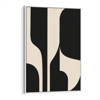 Obraz w ramie 80x120 - Abstrakcyjne Linie - boho plakat, rycina - rama biała