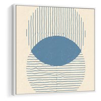 Obraz w ramie 50x50 - Wnętrza Refleksji - geometryczne kształty, koła - rama biała