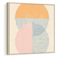 Obraz w ramie 50x50 - Migotliwe Wzory - geometryczne kształty, koła - rama drewno