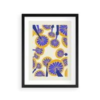 Plakat w ramie 50x70 - Malowane w słońcu - abstrakcyjna kompozycja, grzyby - rama czarna