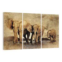 Obraz na płótnie 120x80 - Sztuka abstrakcyjna: Słonie - słonie, sztuka