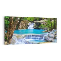 Obraz na płótnie 100x50 - Siła Rzeki i Urok Wodospadu - rzeka, wodospad