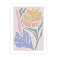 Plakat bez ramy 40x50 - Wyjątkowe Ukojenie - pastelowe kwiaty, na beżowym tle