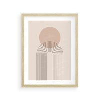 Plakat w ramie 50x70 - Konturem Zdefiniowane - boho plakat, minimalizm - rama drewno