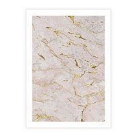 Plakat bez ramy 40x50 - Beżowy Marmur i Złoto - marmur, beżowy marmur