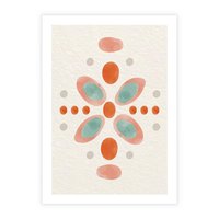 Plakat bez ramy 30x40 - Symfonia Natury - abstrakcyjne plamy w odcieniach pomarańczowym, kropki plamki
