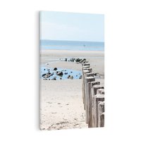 Obraz na płótnie 80x120 - Fale na falochronie nad morzem - morze, falochron