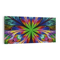 Obraz na płótnie 140x70 - Witrażowa magia na płótnie - witraż, sztuka