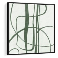 Obraz w ramie 50x50 - Zielony Spokój - zielona abstrakcja, spokojny plakat - rama czarna