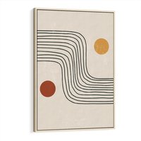 Obraz w ramie 80x120 - Czysta Refleksja - abstrakcyjna sztuka, boho kształty - rama drewno