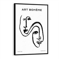 Obraz w ramie 70x100 - Rozbijające Granice Boho - boho sztuka, twarze - rama czarna