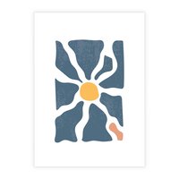 Plakat bez ramy 40x50 - Kwiatowy Rezonans - nowoczesna kwiatowa grafika, styl retro