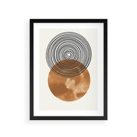 Plakat w ramie 50x70 - Taniec Okręgów - boho obraz, geometria - rama czarna