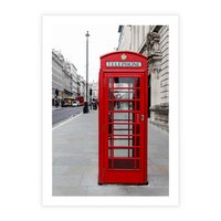 Plakat bez ramy 50x70 - Londyńska budka w perspektywie - budka, Londyn