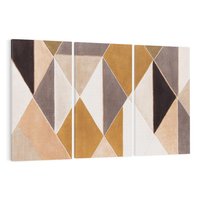 Obraz na płótnie 120x80 - Odblaski niespełnionych marzeń - kompozycja z trójkątów, mix kolorów ziemi