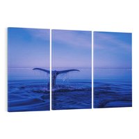 Obraz na płótnie 120x80 - Morze, fale i skały - wieloryb, morze