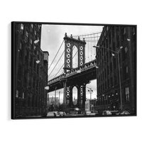 Obraz w ramie 70x50 - Ikona Miasta - Nowy Jork, most - rama czarna