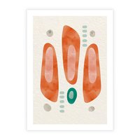 Plakat bez ramy 30x40 - Księga Barw - abstrakcyjne formy, dominujący kolor pomarańczowy