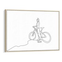 Obraz w ramie 100x70 - Minimalistyczna Przejażdżka - szkic, minimalizm - rama drewno