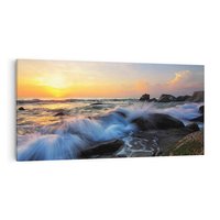 Obraz na płótnie 120x60 - Morze, skały i fale - morze, skały
