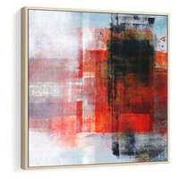 Obraz w ramie 50x50 - Burza Emocji - wyrazista abstrakcyjna sztuka, dramatyzm - rama drewno