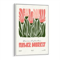 Obraz w ramie 50x70 - Symfonia Kolorowych Kształtów - nowoczesna grafika, kwiatowa kompozycja - rama biała