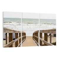 Obraz na płótnie 120x80 - Morze i drewniany pomost - morze, pomost