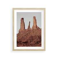Plakat w ramie 30x40 - Surowość Pustyni - pustynia, kanion - rama drewno