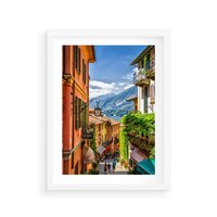 Plakat w ramie 40x50 - Tropienie Nieskończoności - uliczka, perspektywa - rama biała