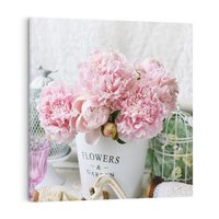 Obraz na płótnie 50x50 - Miłość w powietrzu - kwiaty, romantyczne