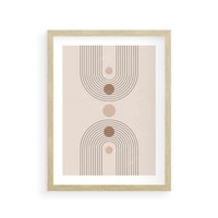 Plakat w ramie 30x40 - Zgeometryzowane Wizje - boho plakat, minimalizm - rama drewno