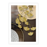 Plakat bez ramy 50x70 - Magia Jesieni - złote, liście