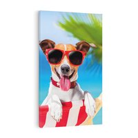 Obraz na płótnie 50x70 - Wakacyjny pies: Słoneczne przygody - pies, wakacje
