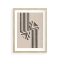 Plakat w ramie 40x50 - Puls Abstrakcji - abstrakcyjne linie, geometria - rama drewno