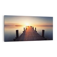 Obraz na płótnie 120x60 - Morze w blasku molo - morze, molo