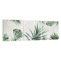 Obraz na płótnie 120x40 - Tropikalne Akwarele - tropikalne liście, akwarela