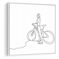 Obraz w ramie 50x50 - Minimalistyczna Przejażdżka - szkic, minimalizm - rama biała