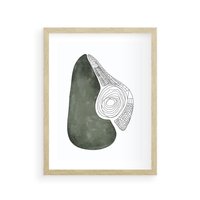 Plakat w ramie 50x70 - Owocowe Boho Inspiracje - minimalistyczny plakat, gruszka - rama drewno