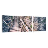 Obraz na płótnie 90x30 - Schody w skałach - Góry - schody, skały