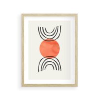 Plakat w ramie 40x50 - Lustrzane Widzenie - koło, boho styl - rama drewno