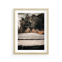 Plakat w ramie 30x40 - Fotografia w Ciepłych Barwach - odcienie brązu, fotografia - rama drewno