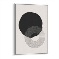 Obraz w ramie 50x70 - Migotliwa Opowieść - abstrakcyjna kompozycja, okręgi - rama biała