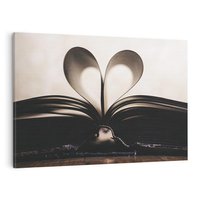 Obraz na płótnie 120x80 - Książka - Serce Retro - ksizka, serce