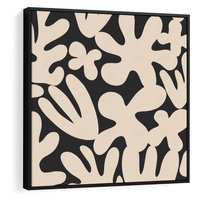 Obraz w ramie 50x50 - Księga Ukrytych Widoków - abstrakcyjne czarno białe formy, minimalizm - rama czarna