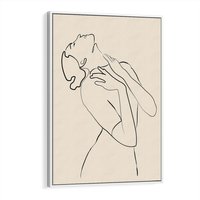 Obraz w ramie 80x120 - Bezkresny Taniec - kobieta, szkic - rama biała